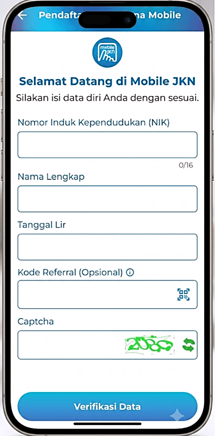 Panduan Mobile JKN langkah 2: Isi Data Pendaftaran