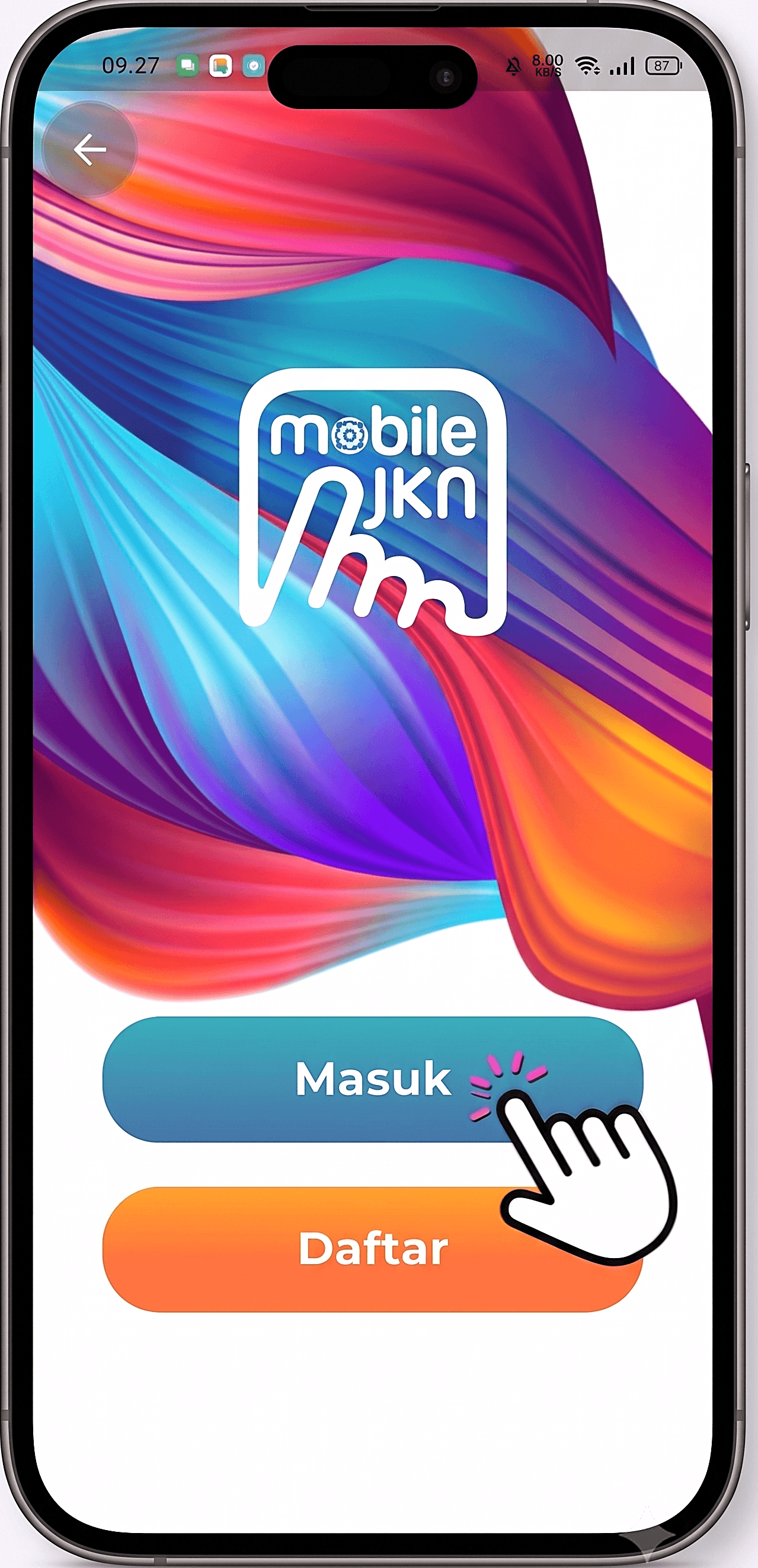 Panduan Mobile JKN langkah 3: Tekan Masuk