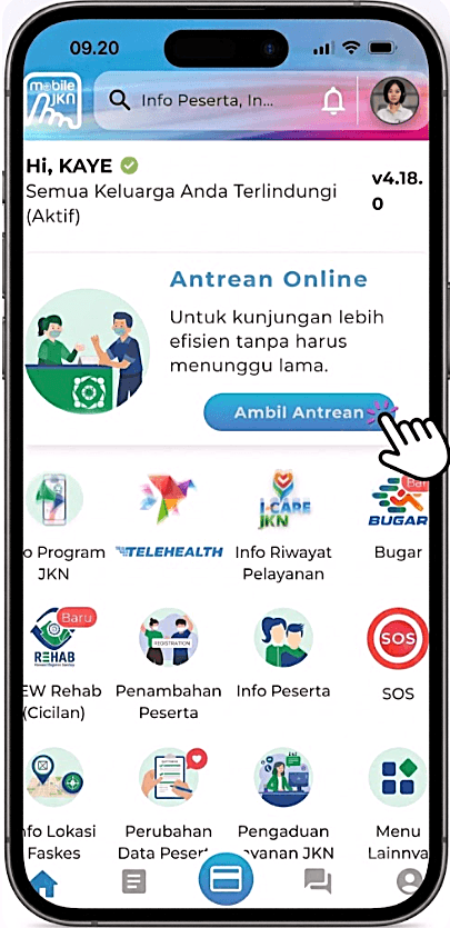 Panduan Mobile JKN langkah 5: Ambil Antrean