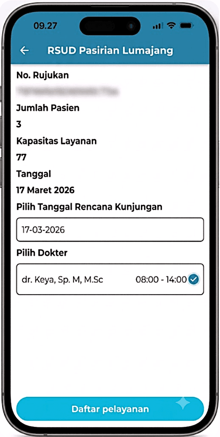 Panduan Mobile JKN langkah 8: Pilih Tanggal & Dokter